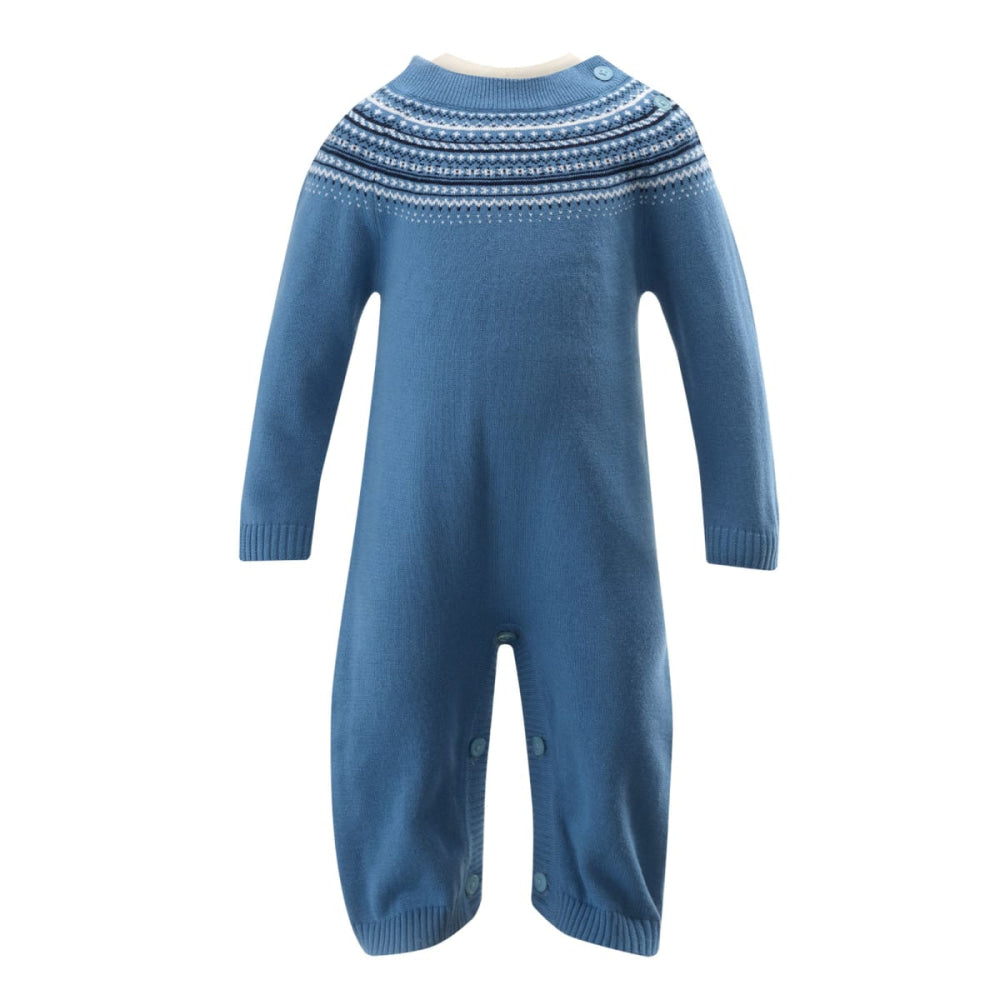 Blue Fairisle Knit Playsuit - 3m - Playsuit