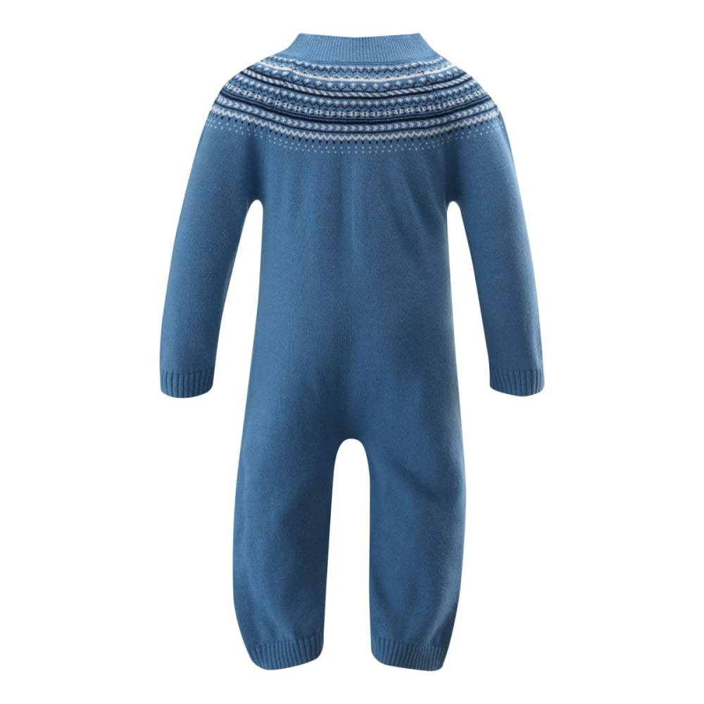 Blue Fairisle Knit Playsuit - 3m - Playsuit
