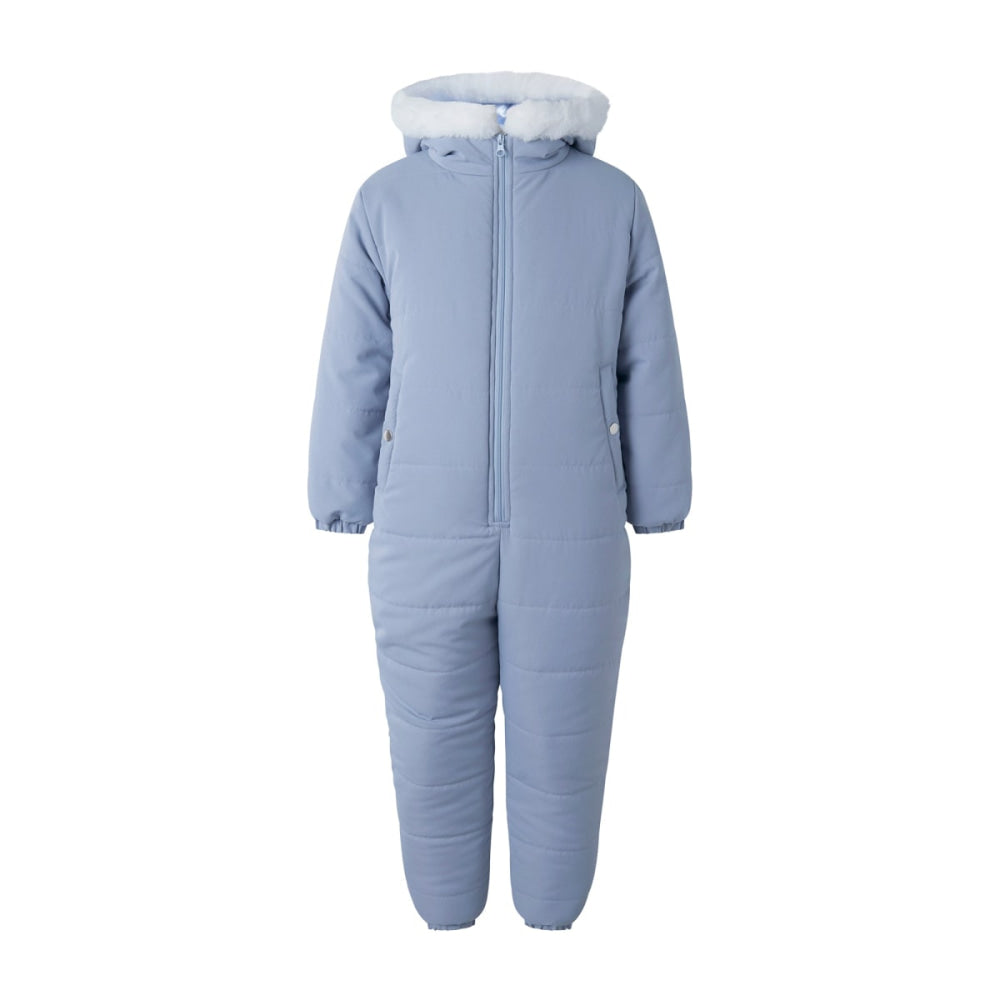 Blue Faux Fur Trim Snowsuit - 12m - Snowsuit