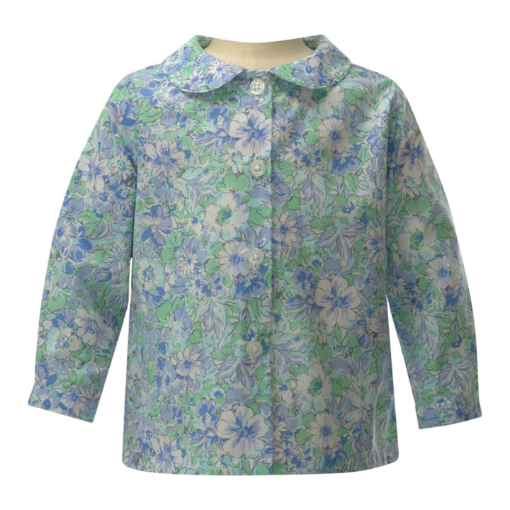 Blue Floral Blouse - 12-m - Blouse