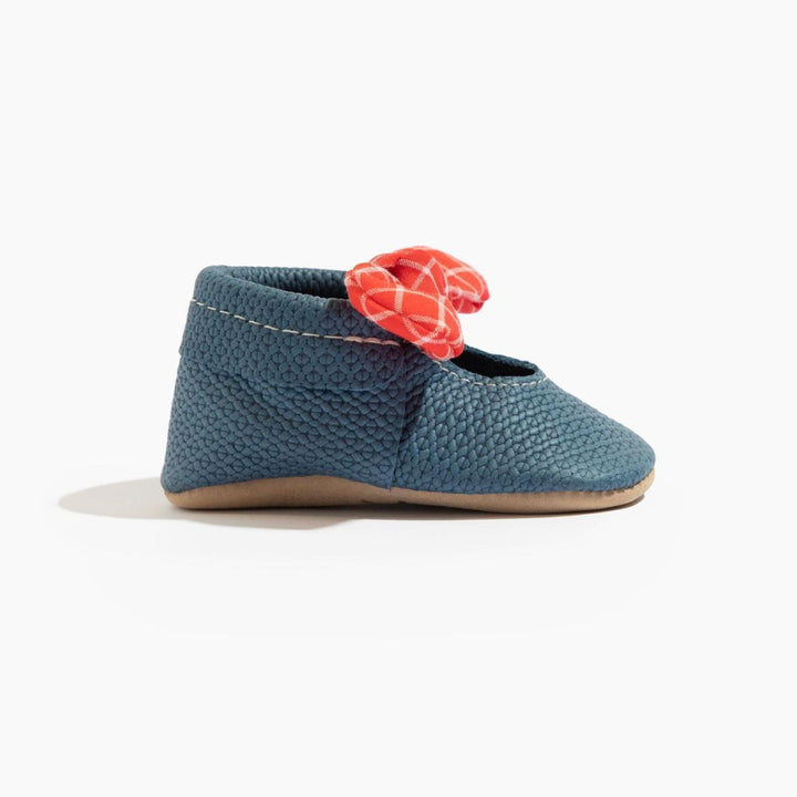 Blue Jean Knotted Bow Baby Shoe - ’Flats - Baby Kids Adult All’