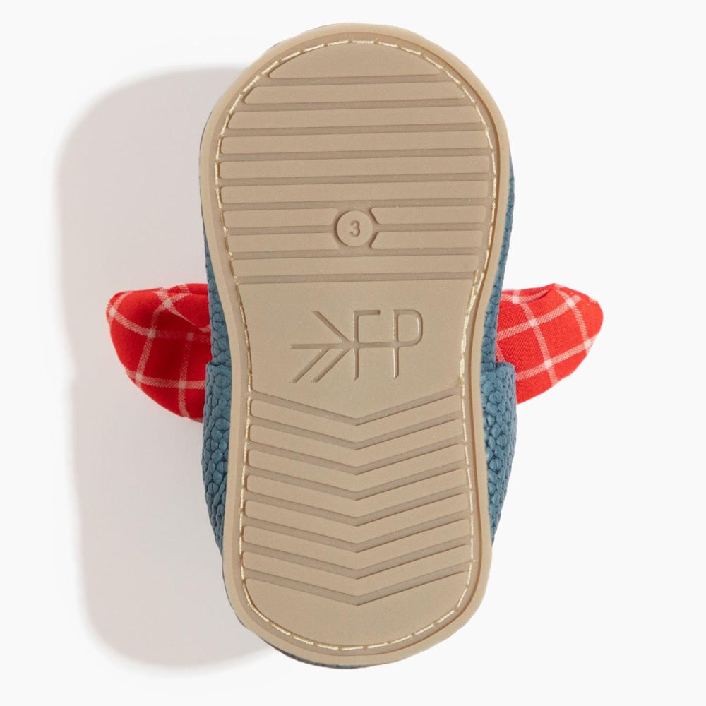 Blue Jean Knotted Bow Baby Shoe - ’Flats - Baby Kids Adult All’