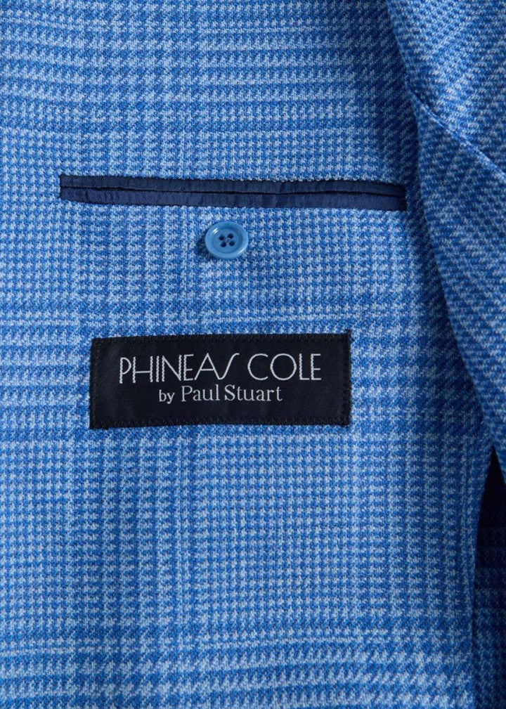 Blue Plaid Balmacann Coat - Blue - Blazer