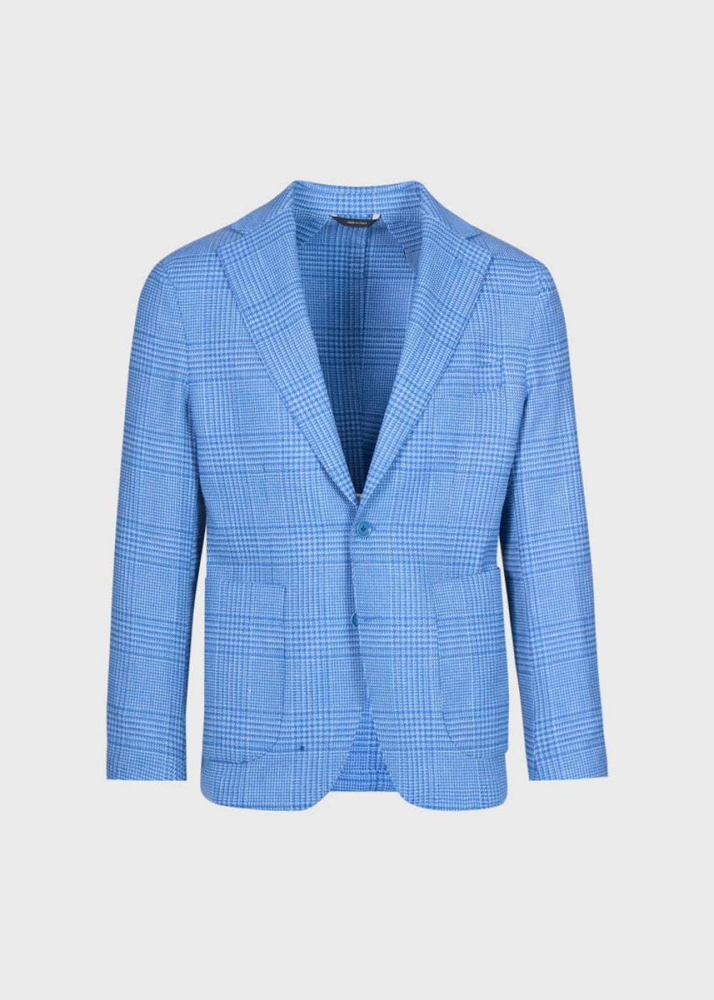 Blue Plaid Balmacann Coat - Blue - Blazer