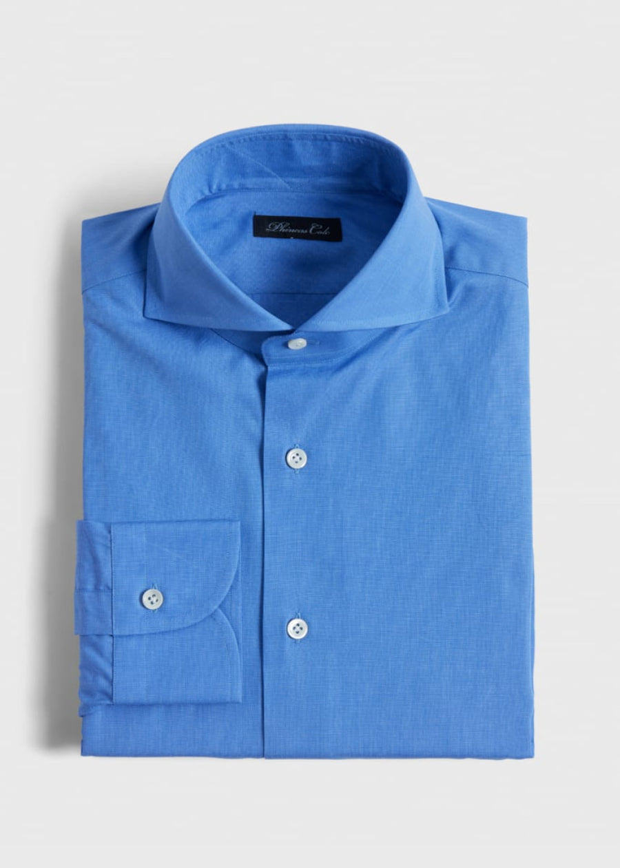 Blue Spread Collar Shirt - Blue - Collared Shirt
