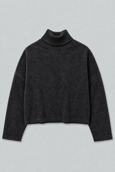 Turtleneck Sweatshirt - Washed Black