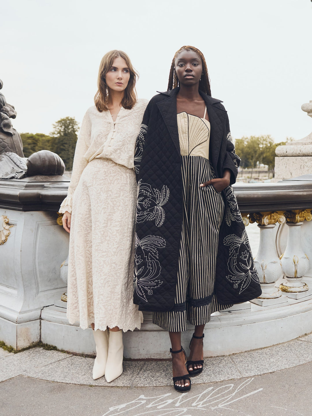 Carly Midi Skirt - Ivory Crochet Lace