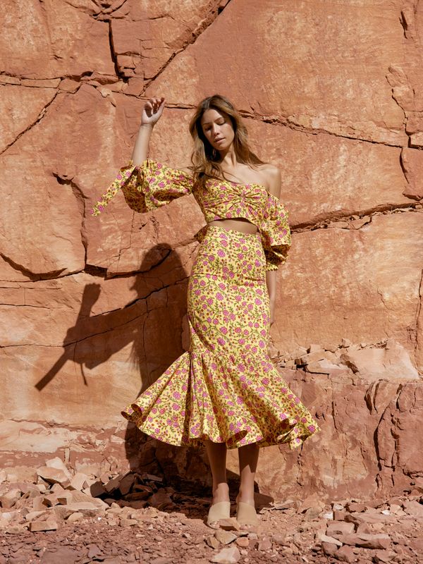 Hadley Off - Amber & Fuschia Floral