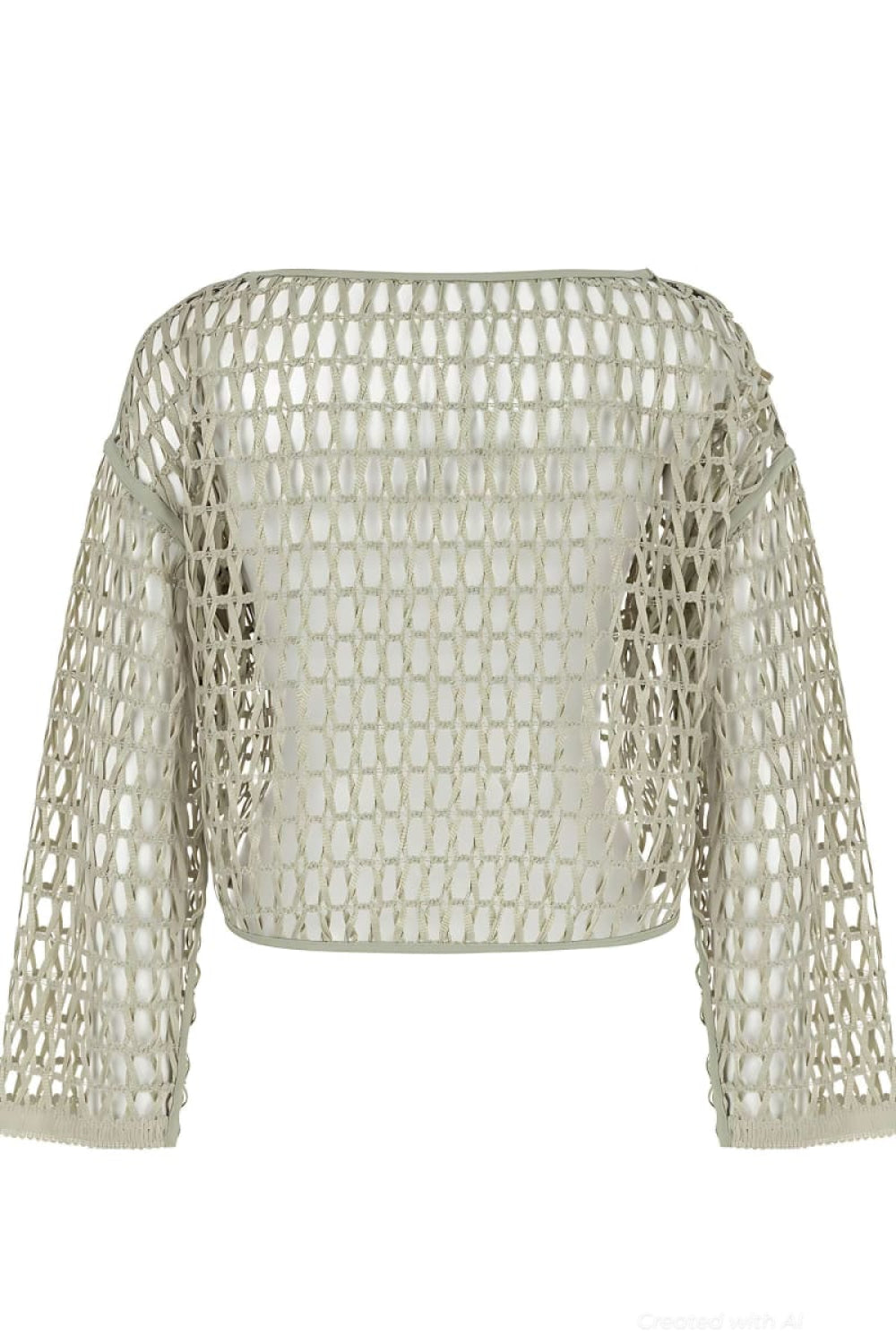 Boat Neck Mesh Top - Mink - Shirt