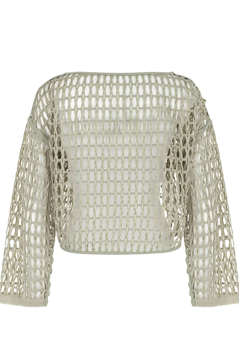 Boat Neck Mesh Top - Mink - Shirt