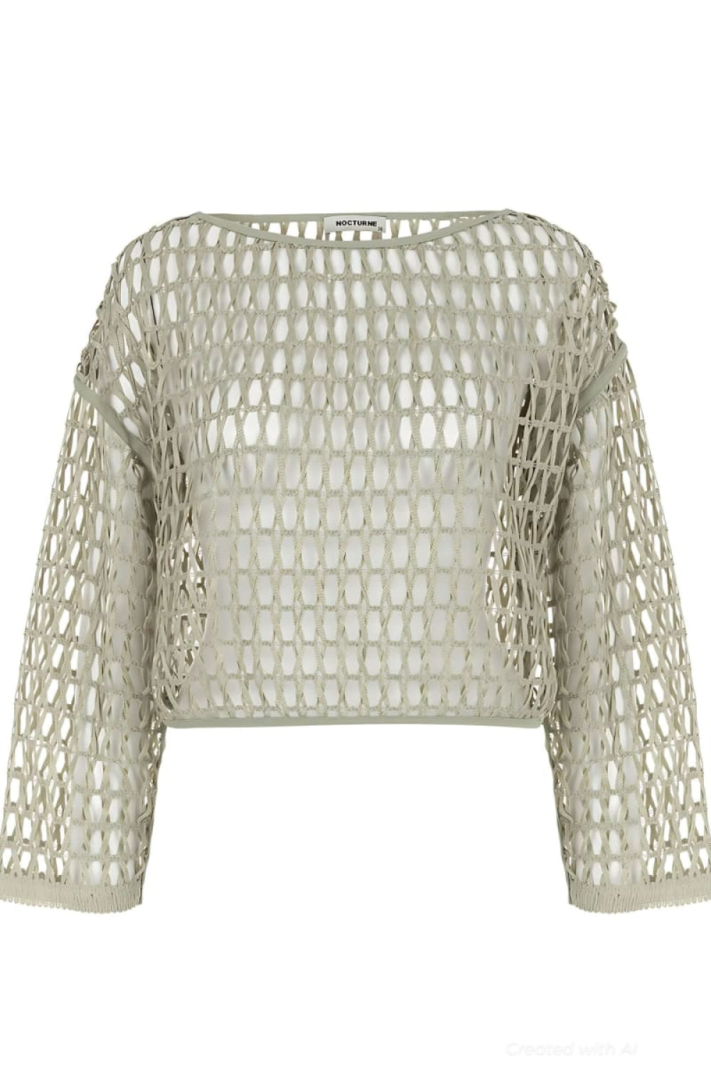 Boat Neck Mesh Top - Mink - Shirt