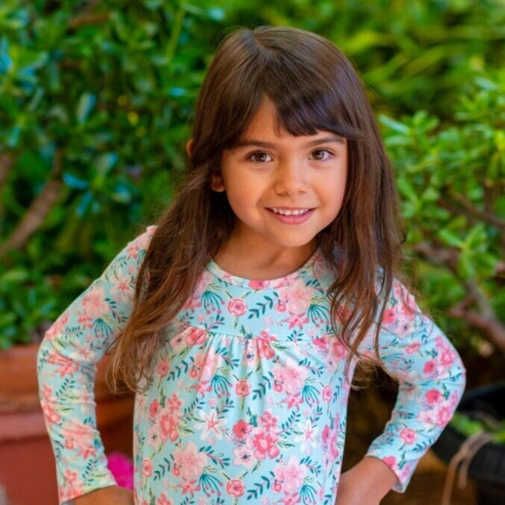 Boho Dress - Aqua Floral - Dresses