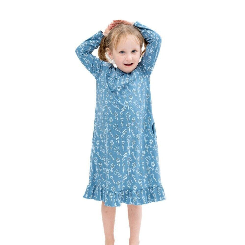 Boho Dress - Blue Doodle - Dresses