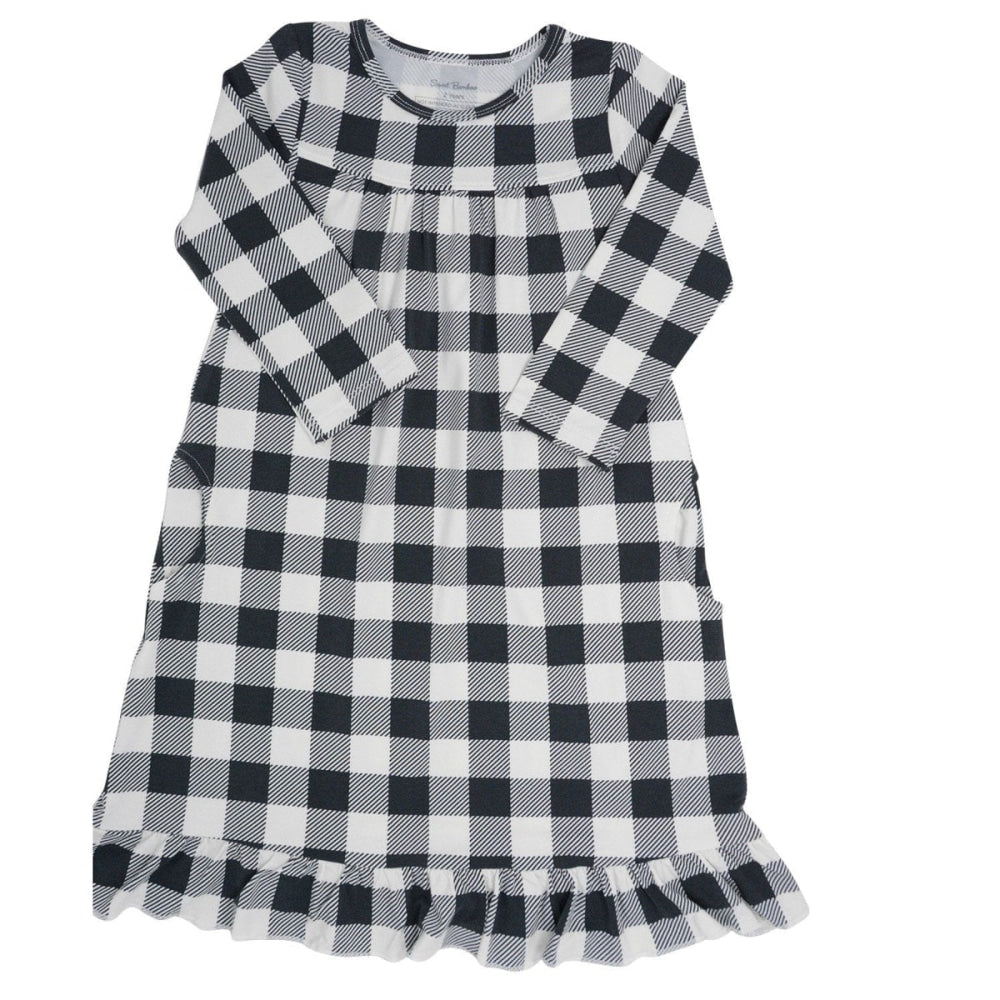 Boho Dress - Buffalo Plaid Black - Dresses