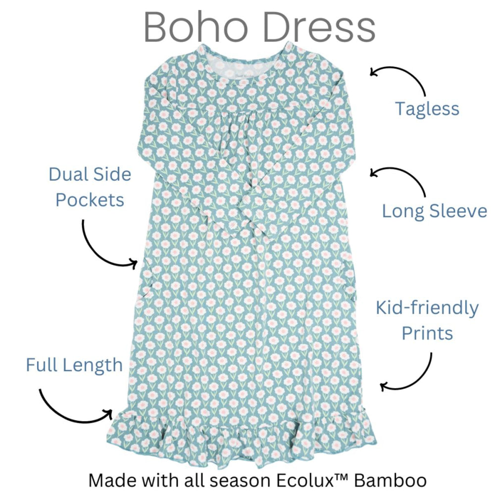 Boho Dress - Purple Basketweave - Dresses