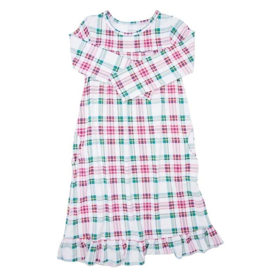 Boho Dress - White Tartan - Dresses