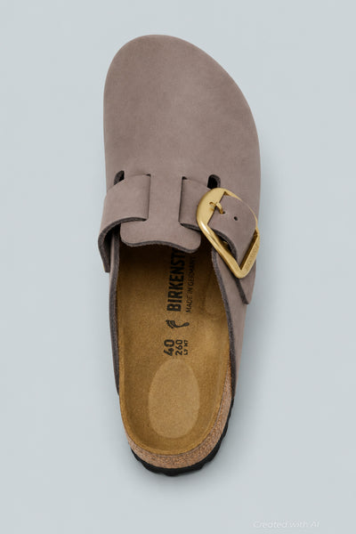 Boston Big Buckle Nubuck Leather Women’s Shoes - Faded Purple - EU 38 US WOMENS 7 7.5 NARROW - Clog