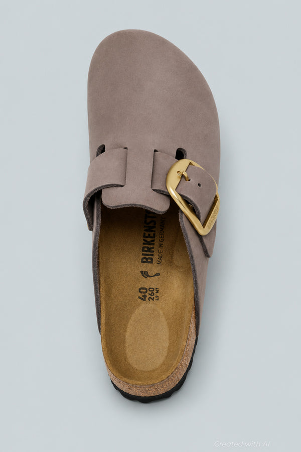 Boston Big Buckle Nubuck Leather Women’s Shoes - Faded Purple - EU 38 US WOMENS 7 7.5 NARROW - Clog
