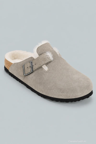 Boston Shearling Casual Clogs Narrow - Stone Natural - EU 39 - Clog