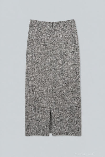 Boucle Jersey Tweed Pencil Skirt - Black/Ivory - US / XXS - Skirt