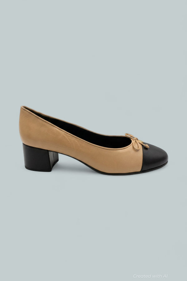 Bow Ballet High Heel Pumps - Ginger Shortbread - 9.5 - Heels