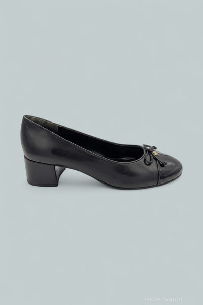 Bow Ballet High Heel Pumps - Perfect Black - Heels