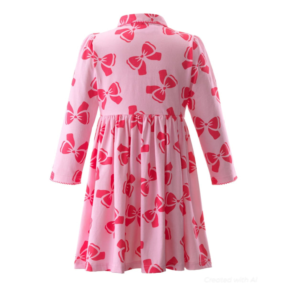 Bow Heart Jersey Dress - Dresses