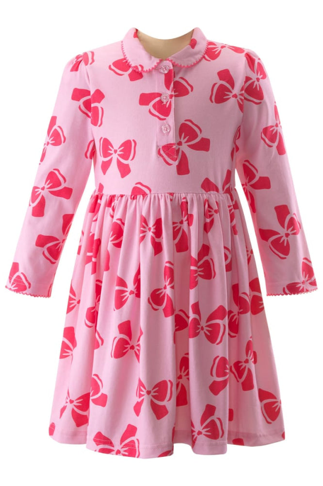 Bow Heart Jersey Dress - Dresses