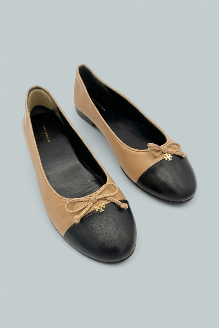 Bow Logo Slip On Ballet Flats - Ginger Shortbread - Flats