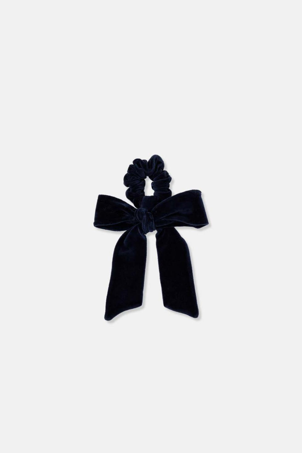 Bow organic velour scrunchie - Navy - ONE SIZE - Hair Accessories