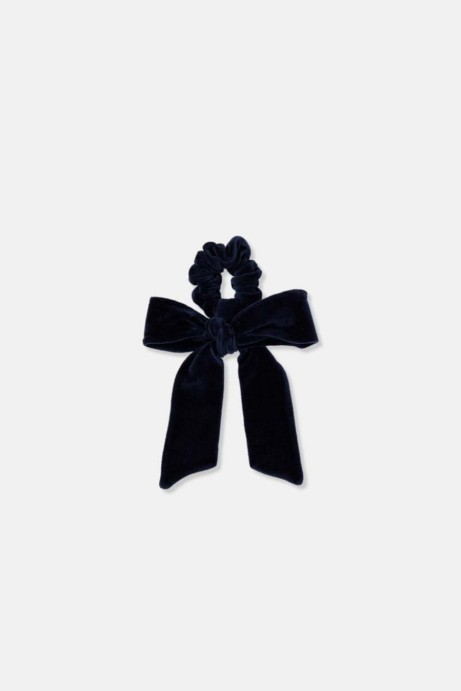 Bow organic velour scrunchie - Navy - ONE SIZE - Hair Accessories