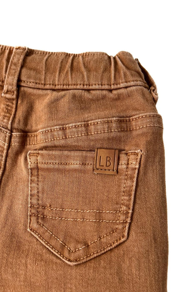 Boys Rolled Denim Short - Dark Camel - Shorts