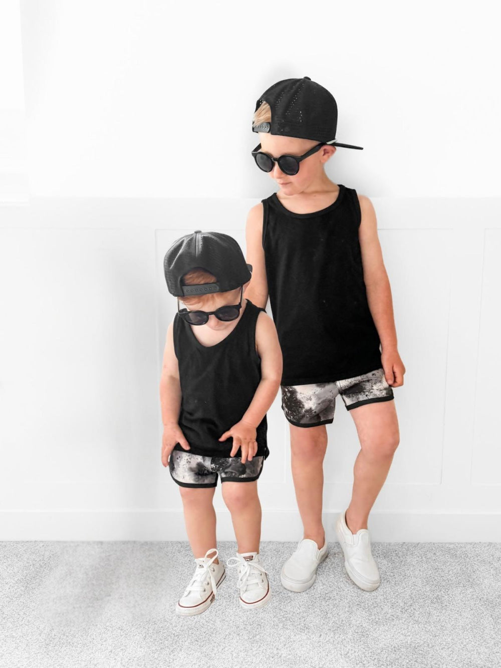 Boys Swim Short - Monochrome Watercolor - Swim Trunk
