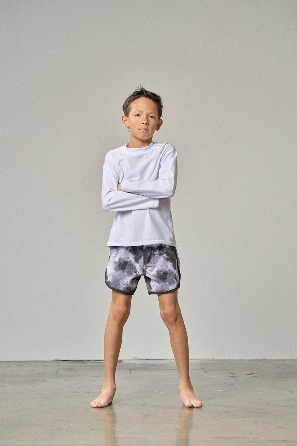 Boys Swim Short - Monochrome Watercolor - Swim Trunk