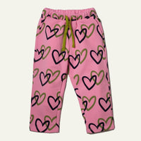 Recycled Cotton Hearts Kid Jogger - Bonbon Pink / Multi