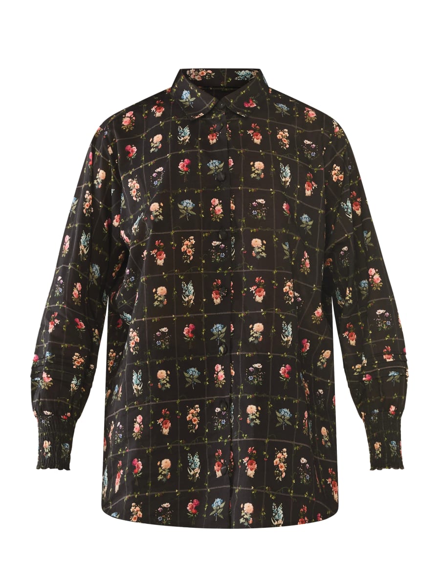 Katie Button Down - Florence Black Floral