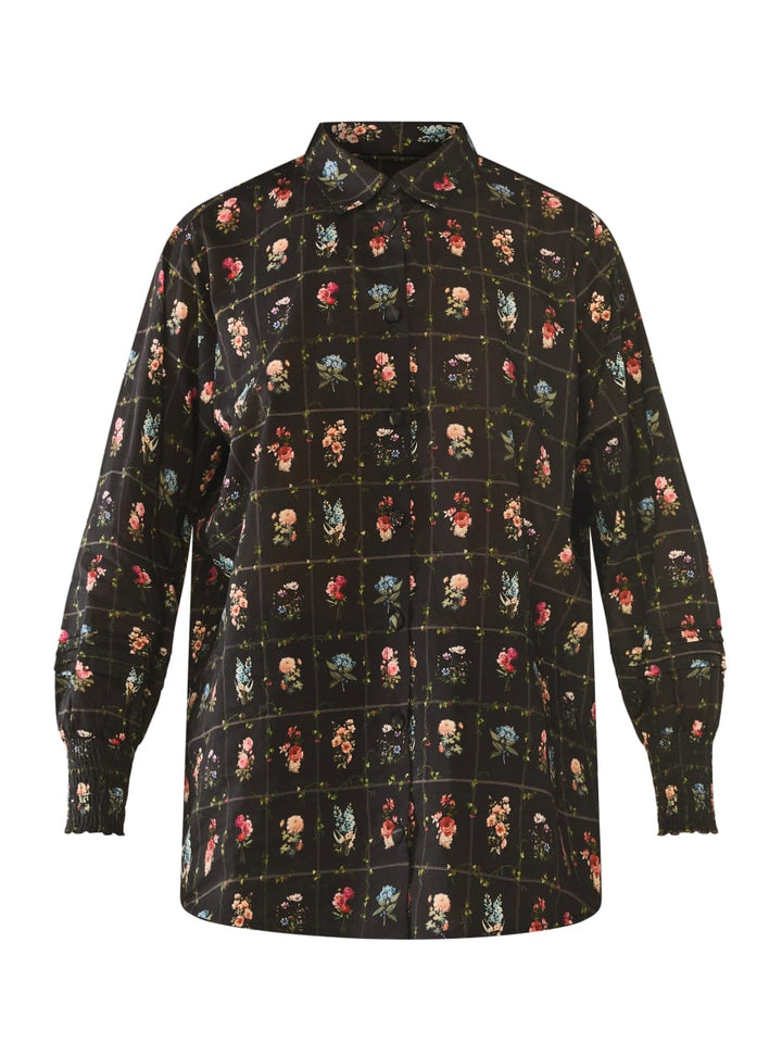 Katie Button Down - Florence Black Floral