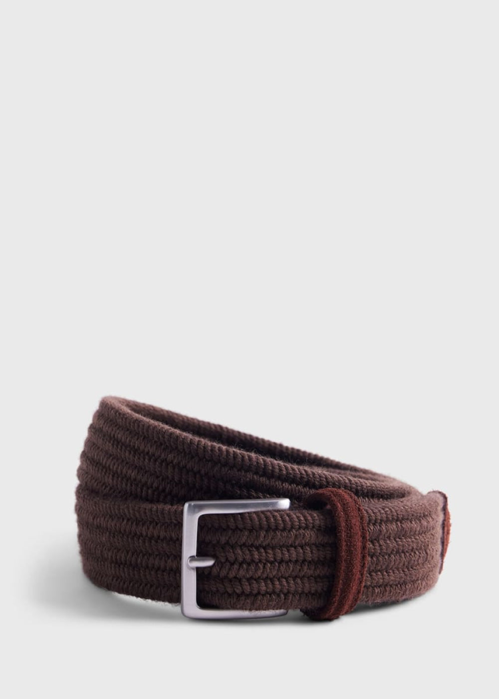 Braided Wool Belt with Suede Trim - Brown - belt - kids