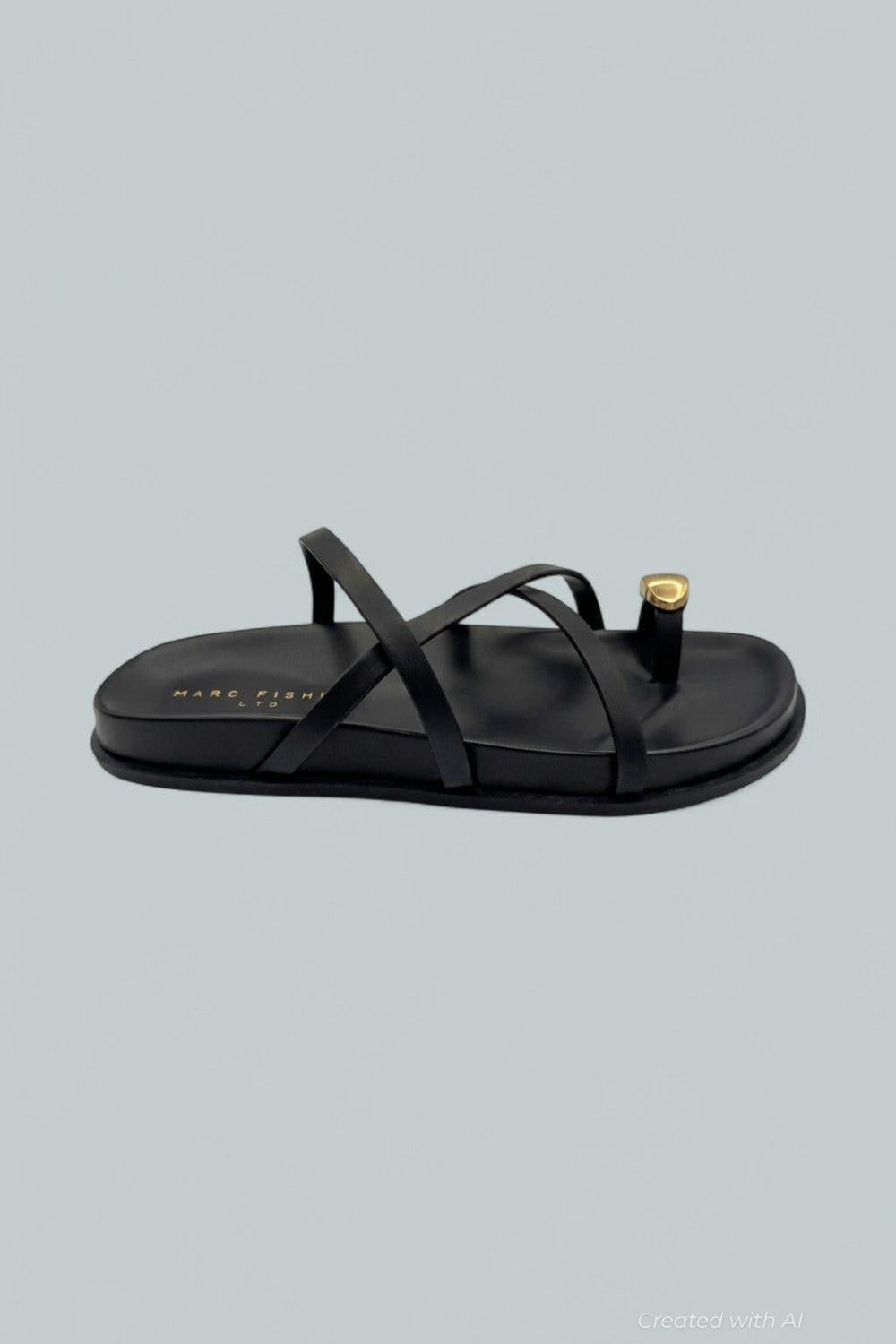 Braidey Toe Ring Sandals - Black 001 Leather - 10 - Sandals