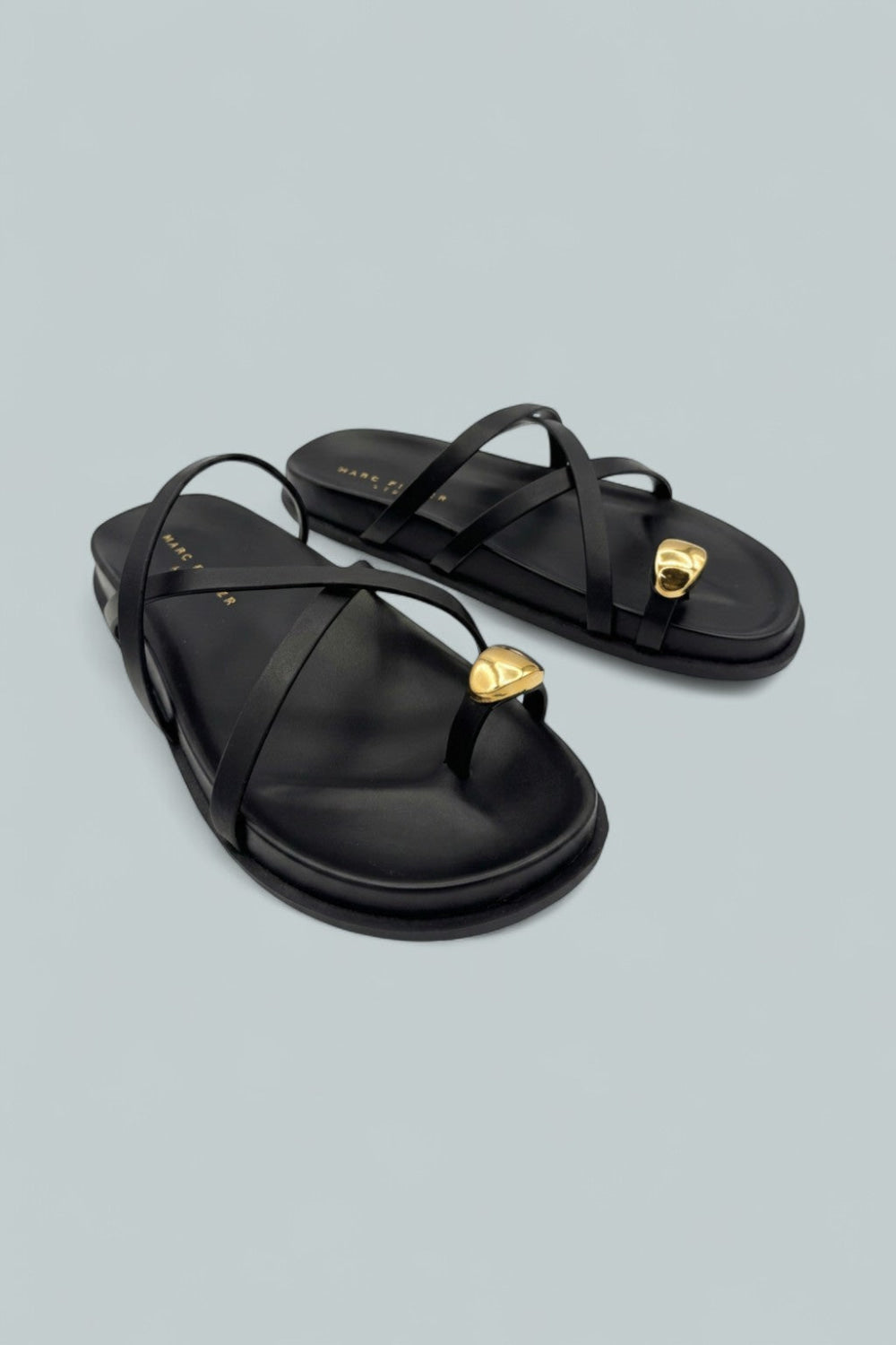 Braidey Toe Ring Sandals - Black 001 Leather - 10 - Sandals