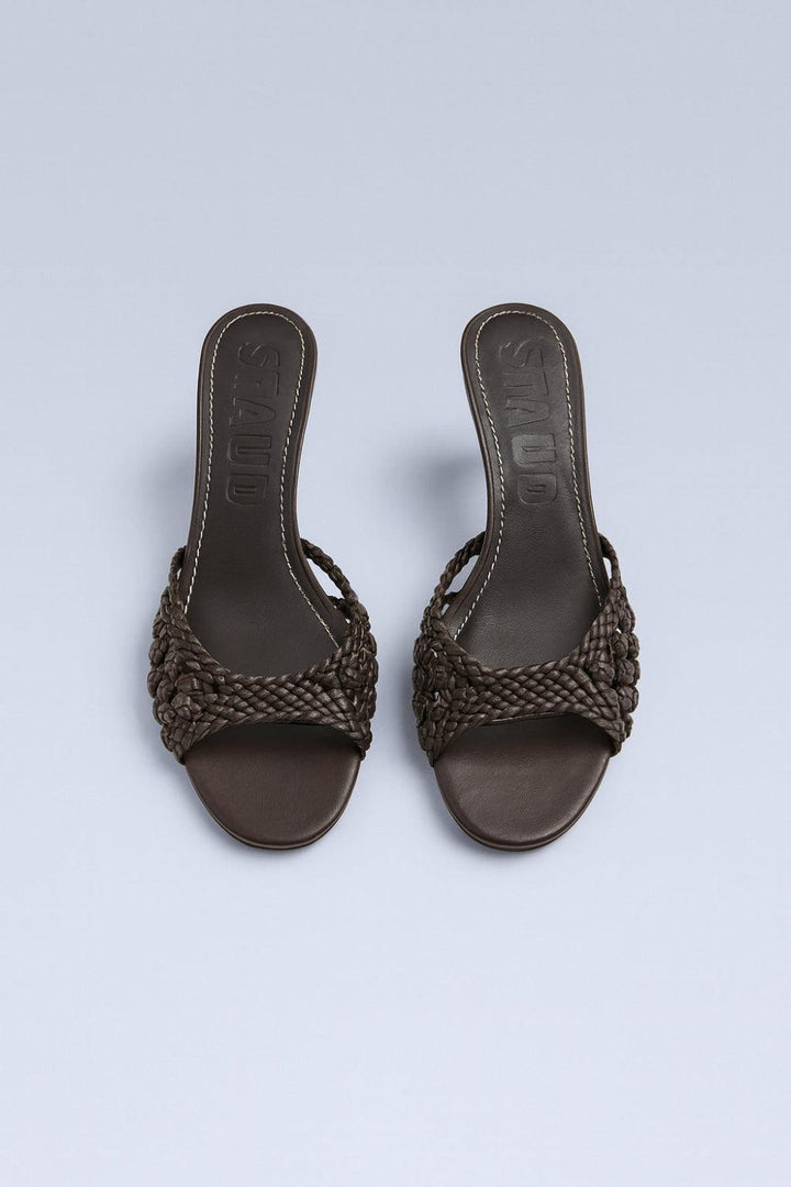 Brigitte Knotted Woven Mules - Espresso - EU 40 - Sandals