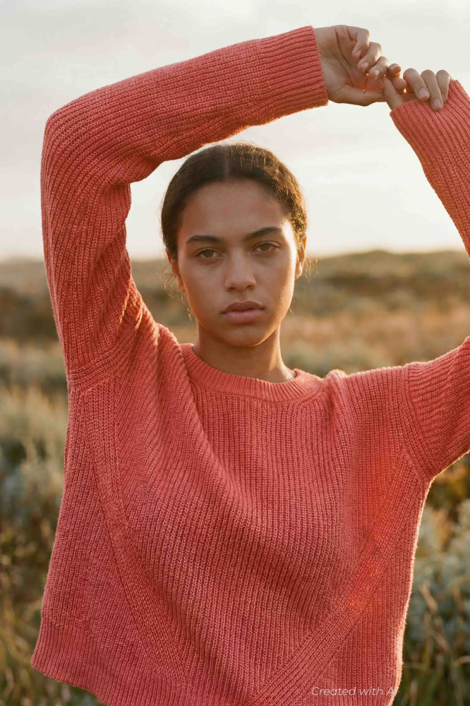 Brina Crewneck - Coral - Sweater