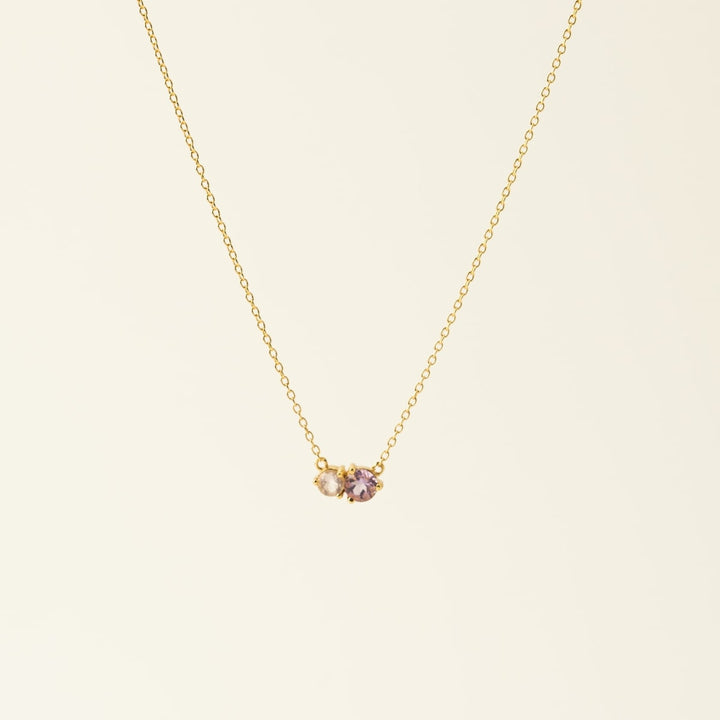 Luma Gemstone Necklace - Amethyst + Rose Quartz