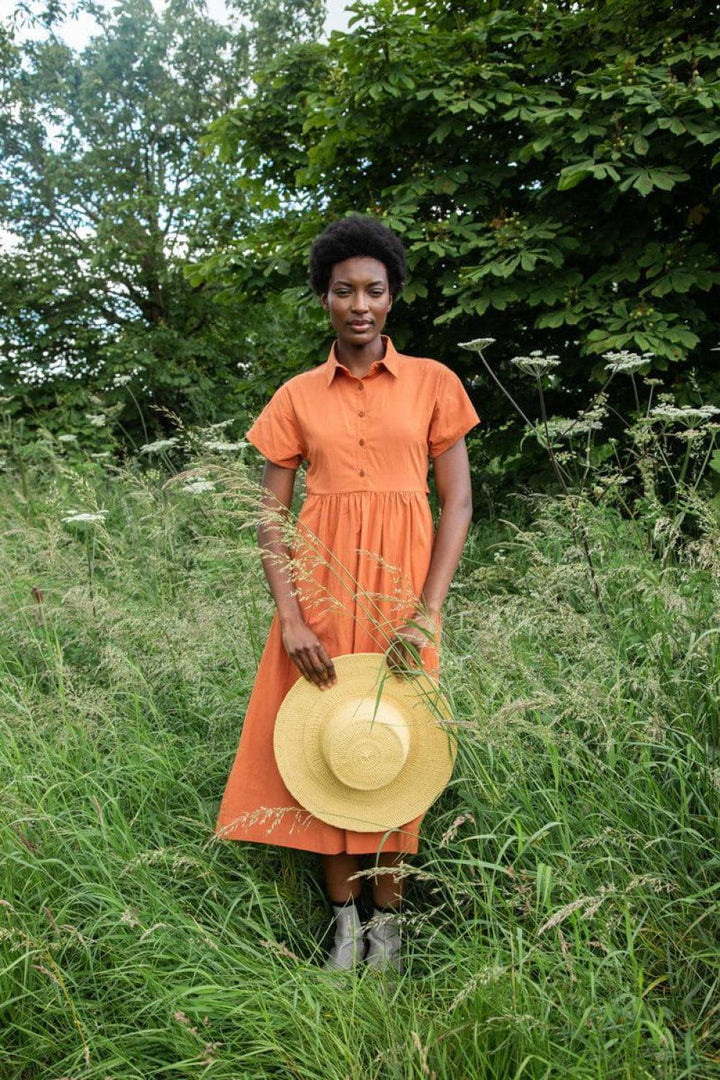 Bronwyn Organic Cotton Dress - Terracotta - Dresses