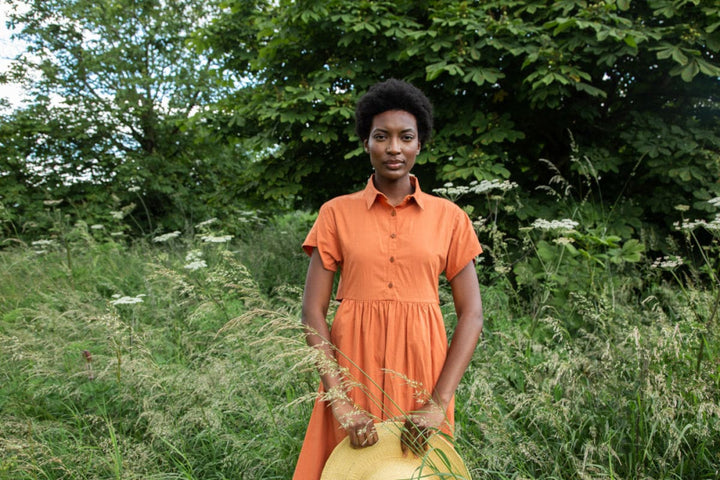 Bronwyn Organic Cotton Dress - Terracotta - Dresses