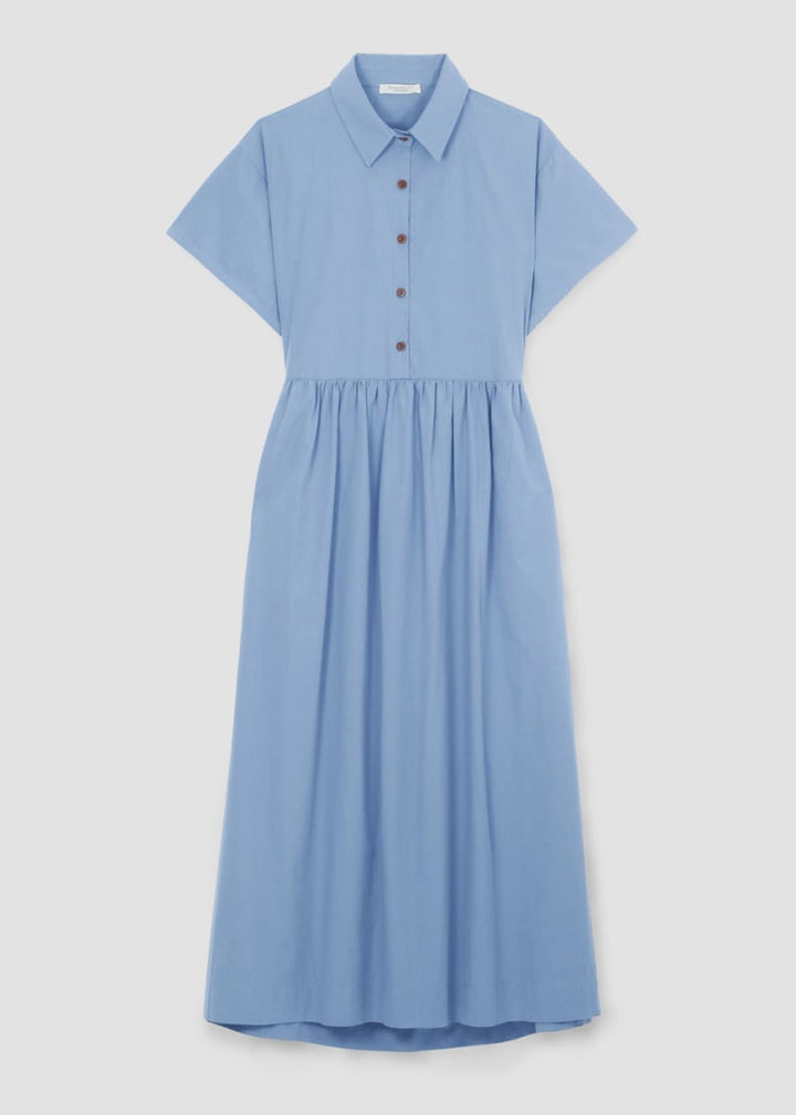 Bronwyn Organic Cotton Dress - Washed Blue - Dresses