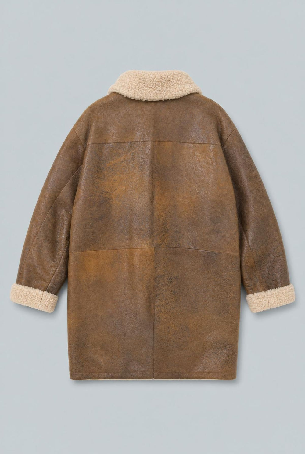 Brown Shearing Long Coat - Brown - M (40) - Coat