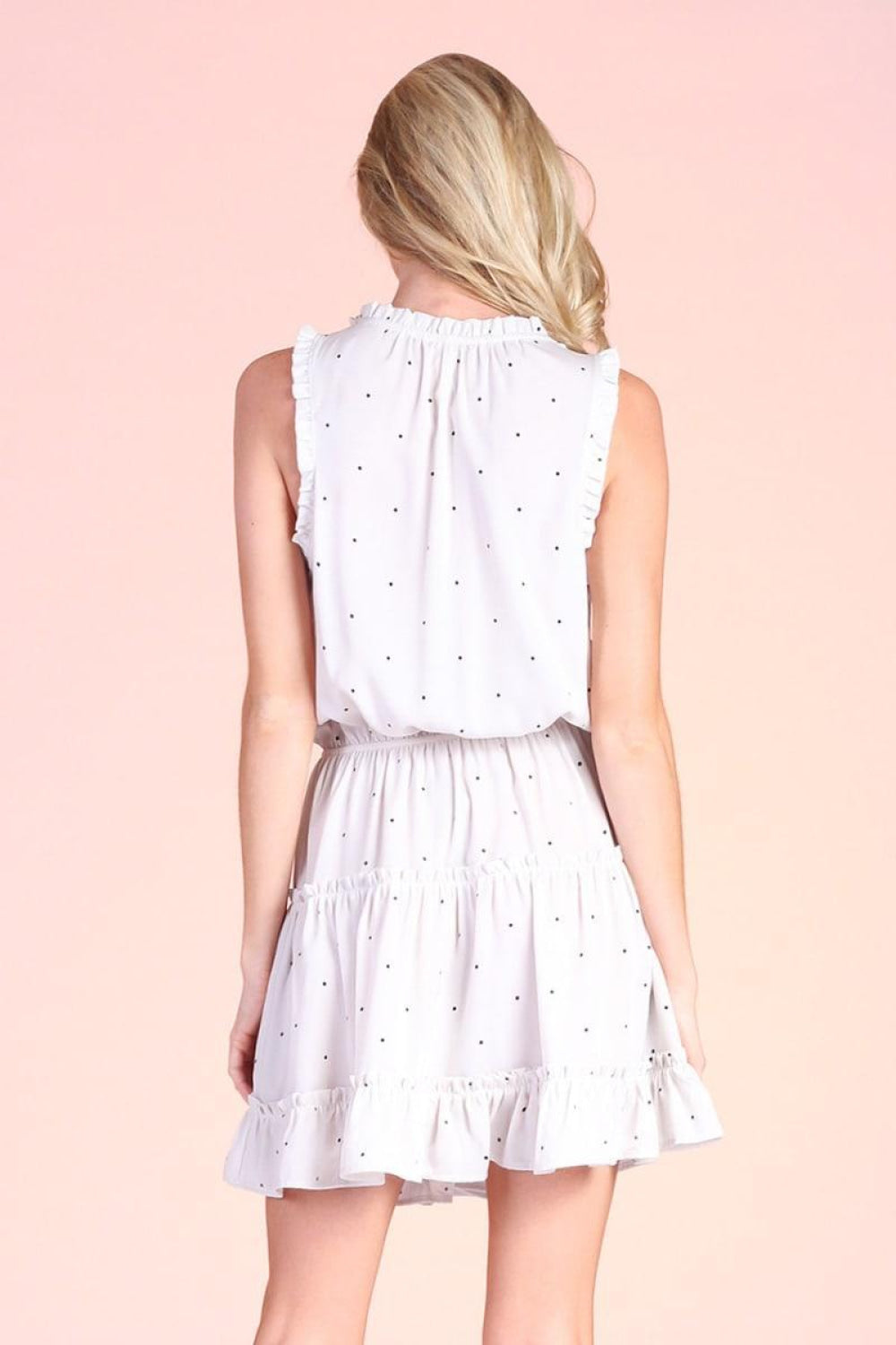 Brush Satin Polka Dot Baby Ruffle Dress - Ivory - Dresses