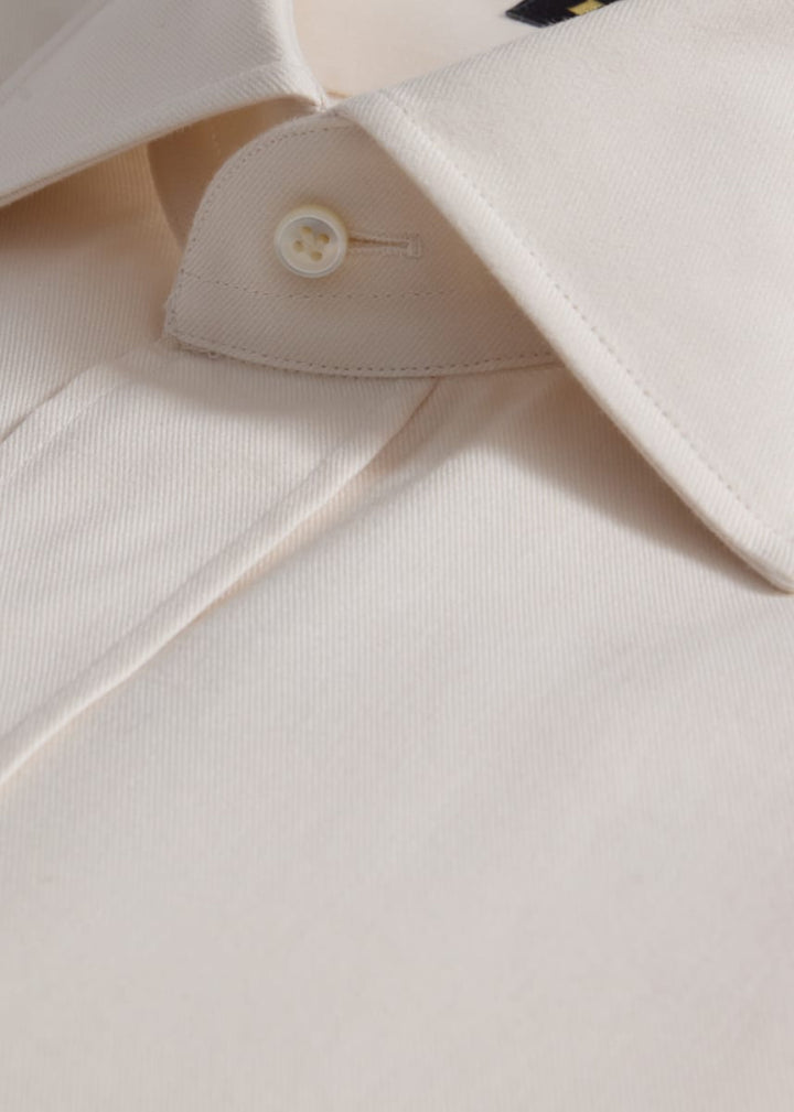 Brushed Cotton Sport Shirt - Ecru - Collared Shirt