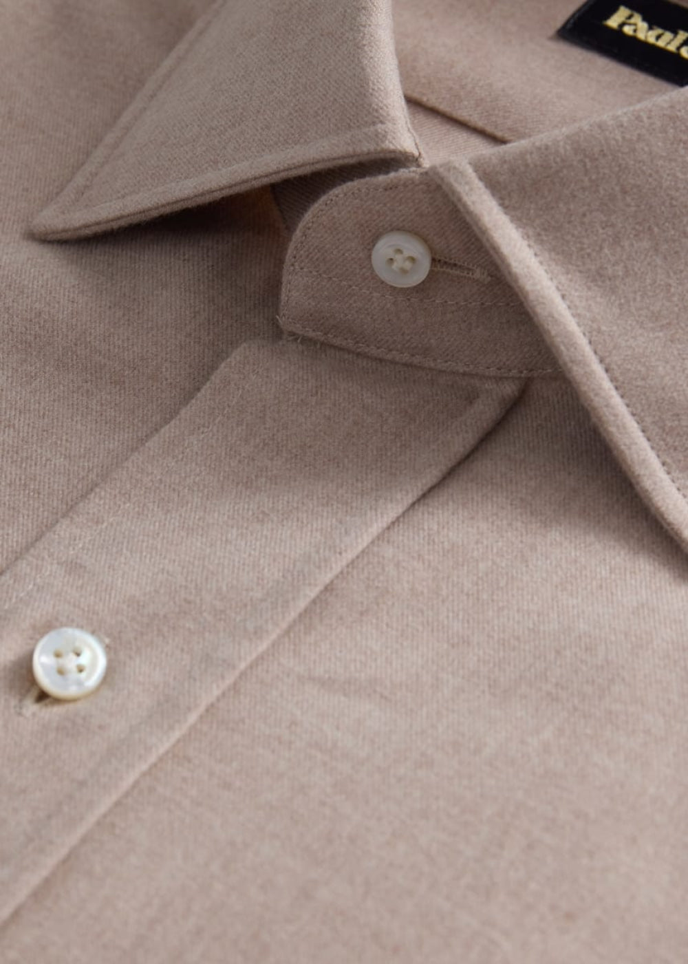 Brushed Cotton Sport Shirt - Tan - Collared Shirt